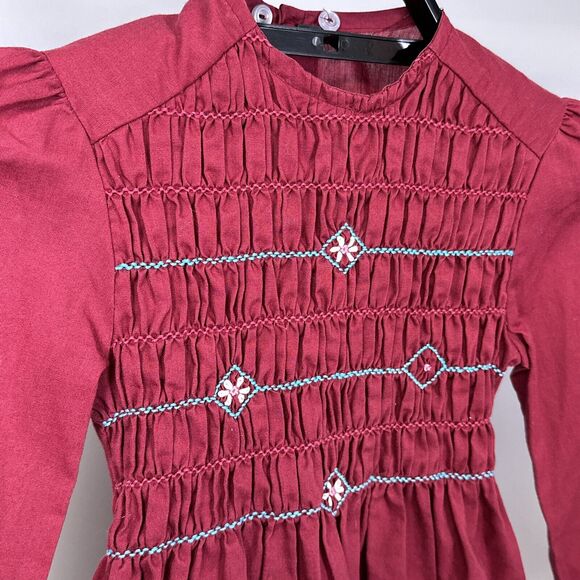 Vintage Winnie The Pooh Walt Disney Girls Size 6 Smocked Peasant Ruffle Dress - Picture 6 of 9